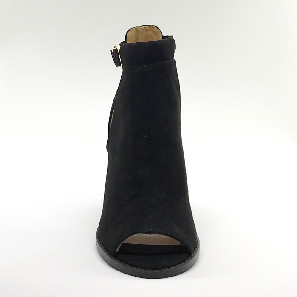 Black Peep Toe Booties - Picture 3 of 4